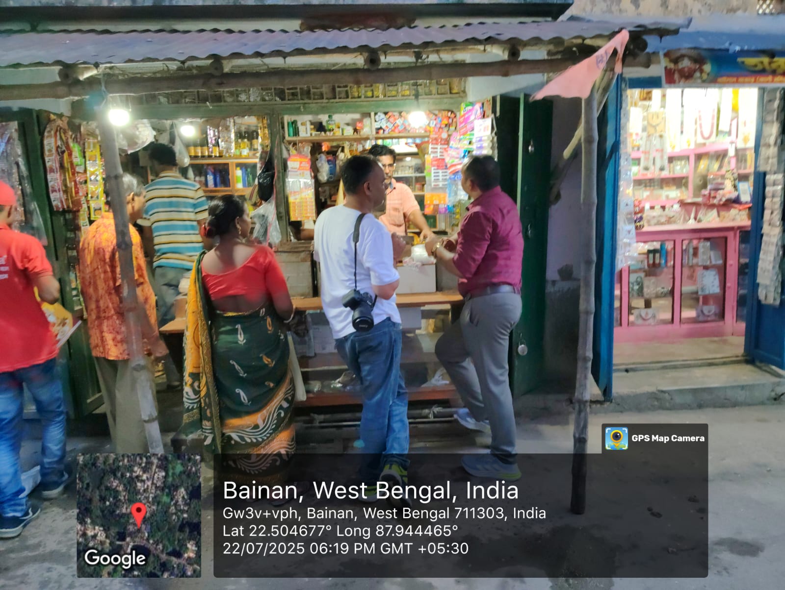Trade marketing field visit to a rural retail cluster in Bainan, West Bengal — assessing outlet coverage, competitor placement and activation opportunities
