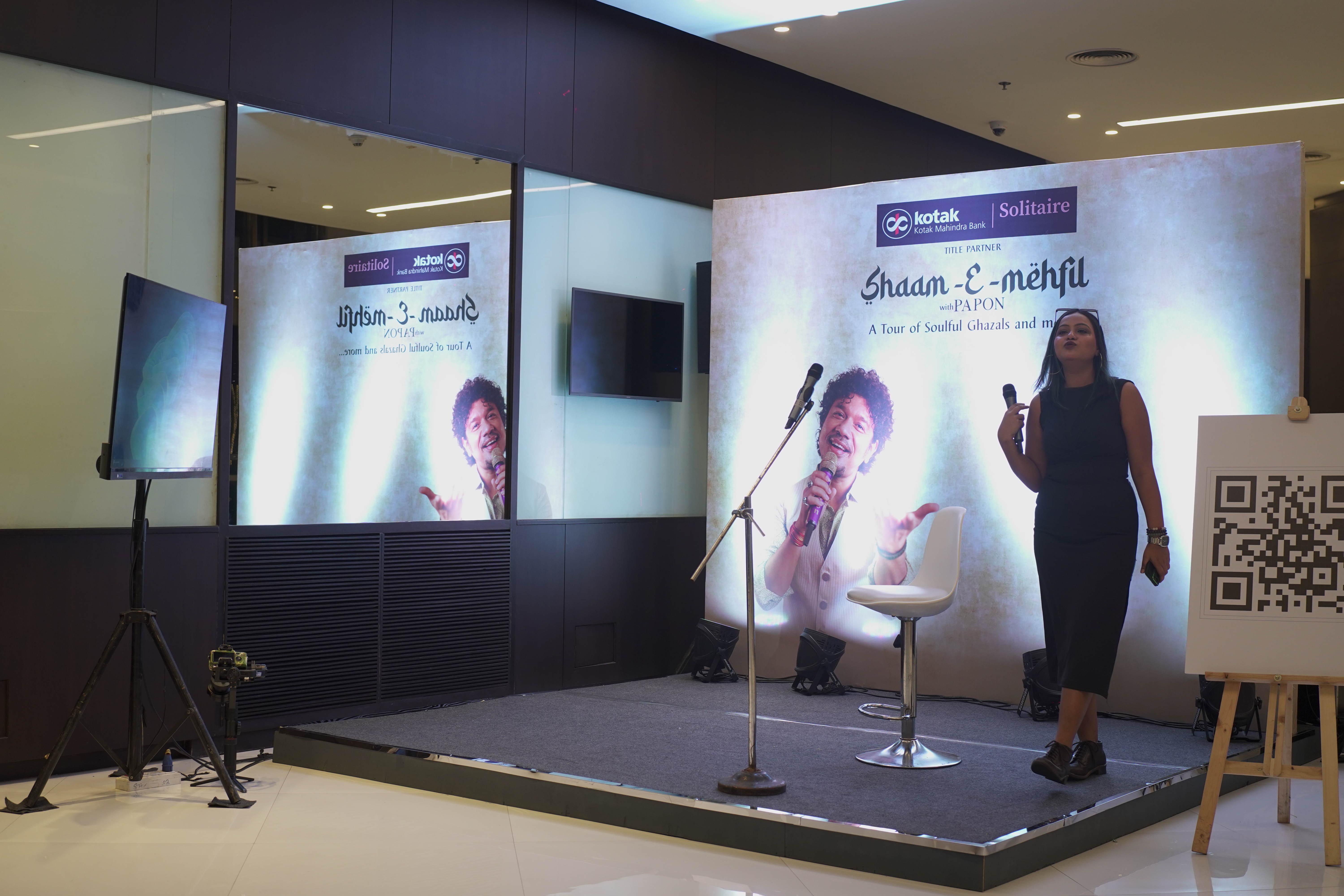Kotak Solitaire Shaam-E-Mehfil — branded event stage setup
